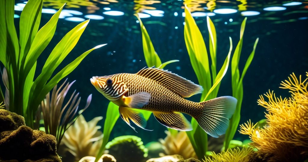 a fish swimming in a tank