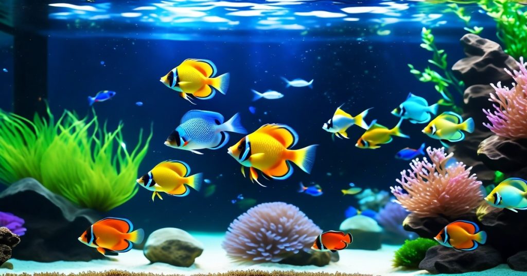 a group of fish in a tank
