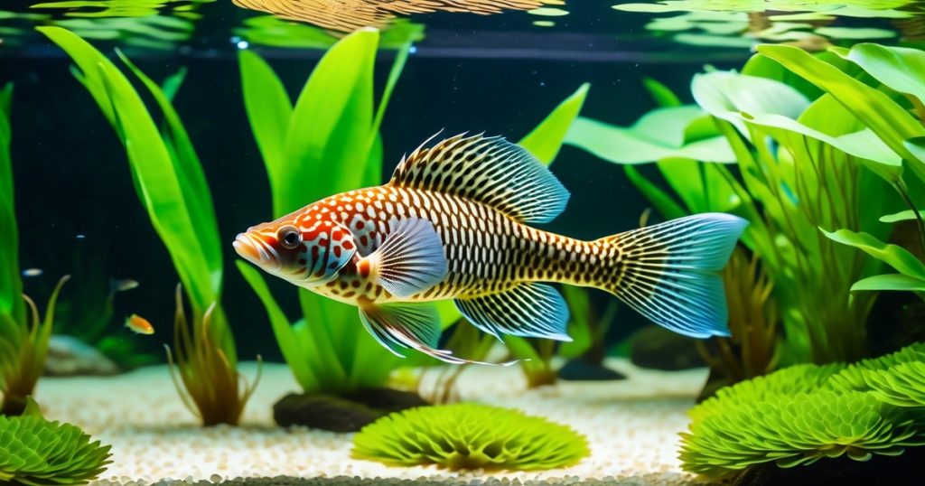 a fish swimming in a tank