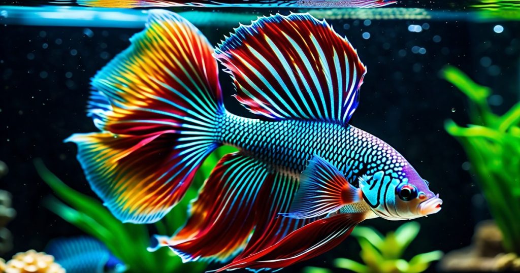 a colorful fish swimming in water