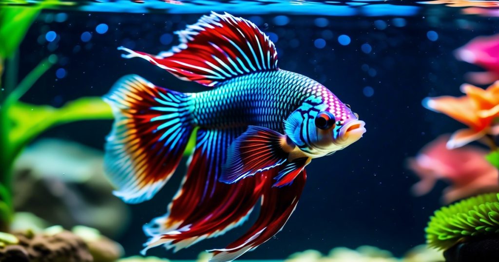 a colorful fish swimming in water